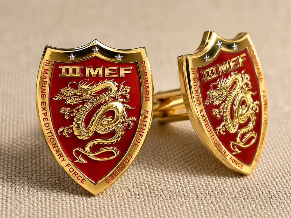 III Marine Expeditionary Force: concept mockup for a cufflink design in development